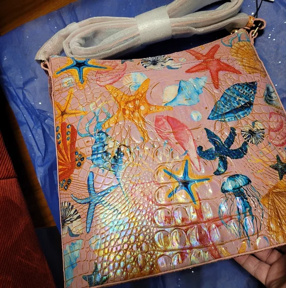 Brahmin Katie Starlight Melbourne, Starfish Patterned Crossbody Nwt - Picture 11 of 13